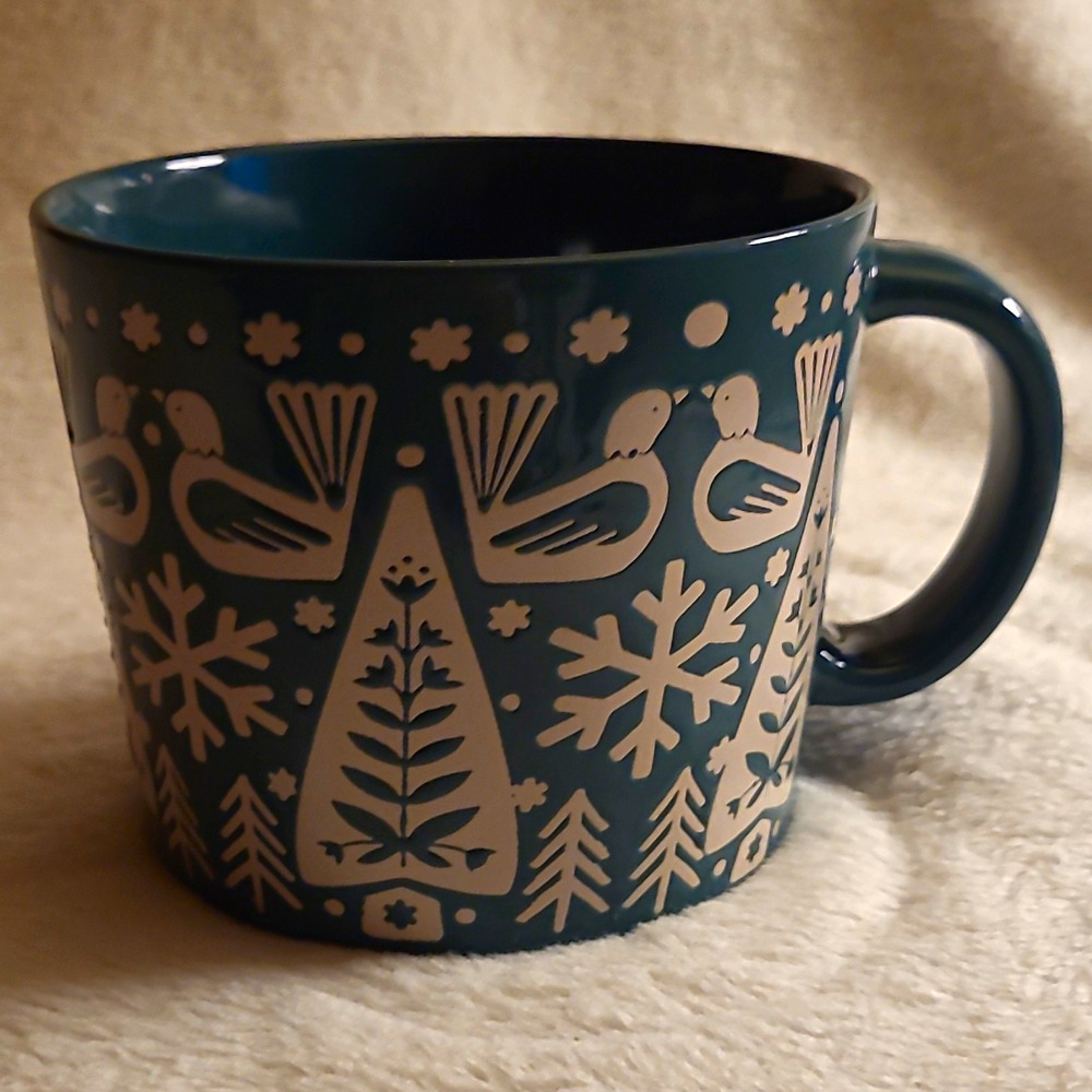 Seasonal Wonderland Nordic Stoneware Mug Christmas Holiday Tree Snowflake